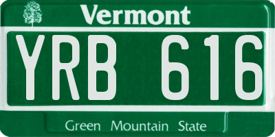 VT license plate YRB616