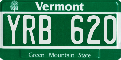 VT license plate YRB620
