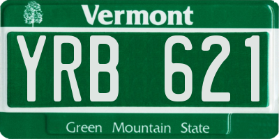 VT license plate YRB621
