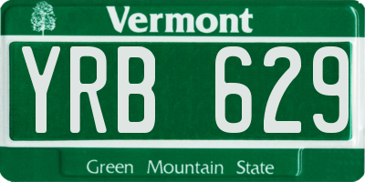 VT license plate YRB629