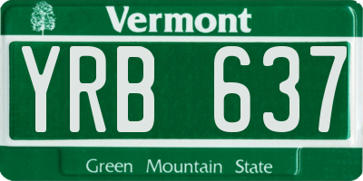 VT license plate YRB637