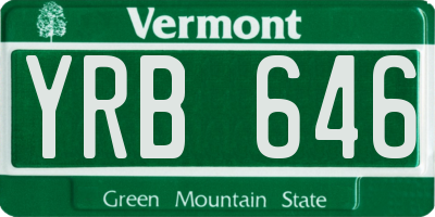 VT license plate YRB646