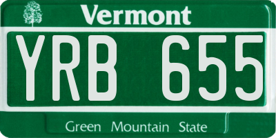 VT license plate YRB655