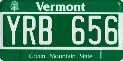 VT license plate YRB656