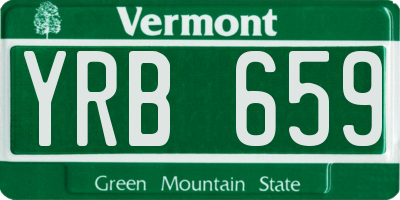 VT license plate YRB659
