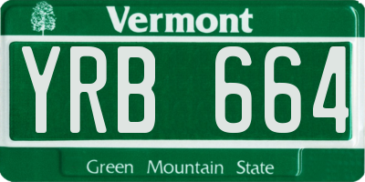 VT license plate YRB664