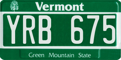 VT license plate YRB675