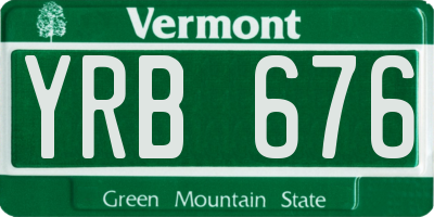 VT license plate YRB676
