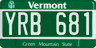 VT license plate YRB681