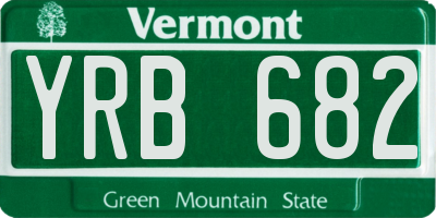 VT license plate YRB682