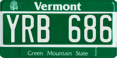 VT license plate YRB686