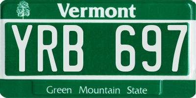 VT license plate YRB697