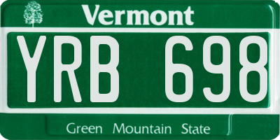 VT license plate YRB698