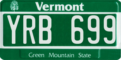 VT license plate YRB699