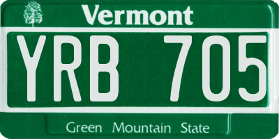 VT license plate YRB705