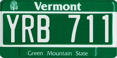 VT license plate YRB711