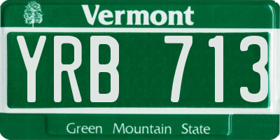 VT license plate YRB713