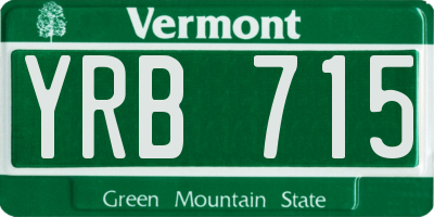 VT license plate YRB715