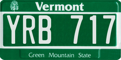 VT license plate YRB717