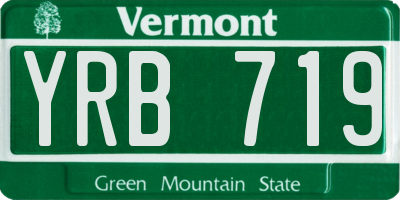 VT license plate YRB719