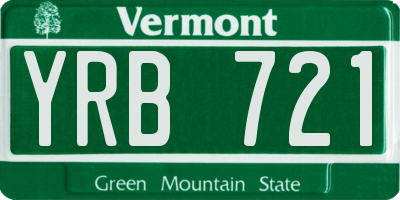 VT license plate YRB721
