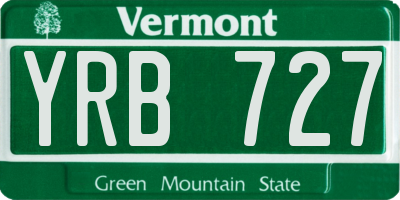 VT license plate YRB727
