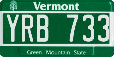 VT license plate YRB733