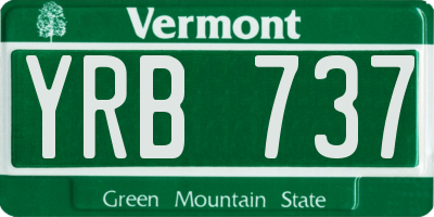 VT license plate YRB737
