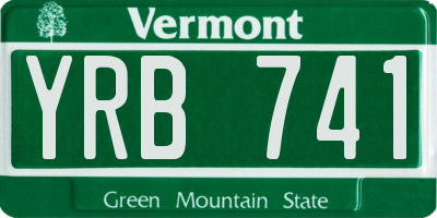 VT license plate YRB741