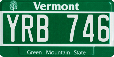 VT license plate YRB746