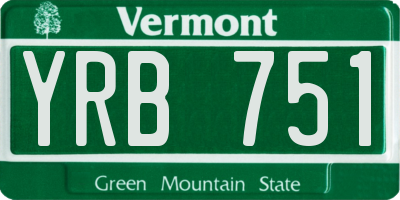 VT license plate YRB751