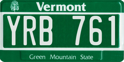 VT license plate YRB761