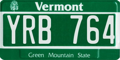 VT license plate YRB764