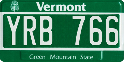 VT license plate YRB766