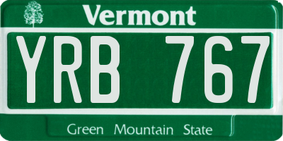 VT license plate YRB767