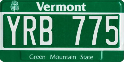 VT license plate YRB775