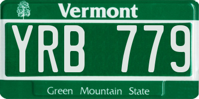 VT license plate YRB779