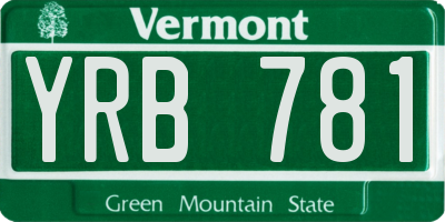 VT license plate YRB781