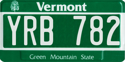 VT license plate YRB782