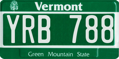 VT license plate YRB788