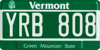 VT license plate YRB808