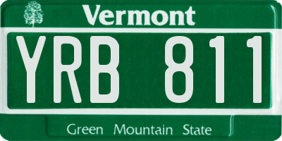 VT license plate YRB811