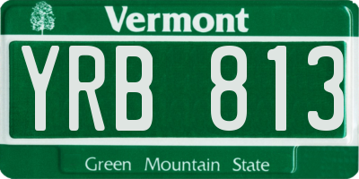 VT license plate YRB813
