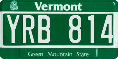 VT license plate YRB814