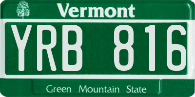VT license plate YRB816