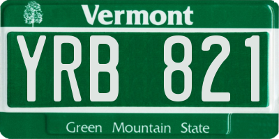 VT license plate YRB821