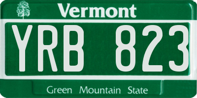 VT license plate YRB823