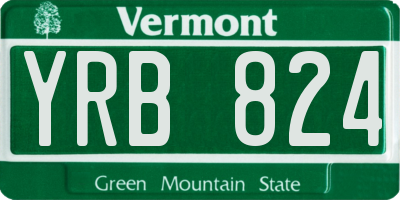 VT license plate YRB824