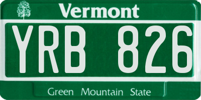 VT license plate YRB826