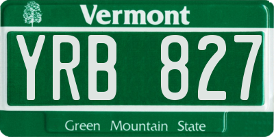 VT license plate YRB827